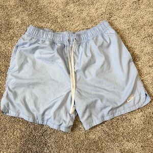 Nike Pale Blue Athletic Shorts with White Drawstring